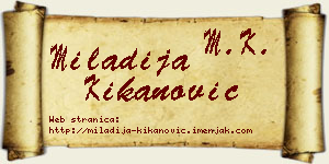 Miladija Kikanović vizit kartica
